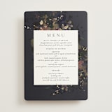 "Vintage Rose Garden" - Foil-Pressed Menus in Midnight by Grace Kreinbrink - Front