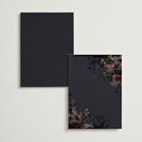 "Vintage Rose Garden" - Foil-Pressed Menus in Midnight by Grace Kreinbrink - Back of Card Options