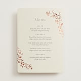 "Queen Anne's Lace" - Foil-Pressed Menus in Creme Brulee by Jennifer Wick - Front