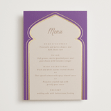 "Whole New World from Disney's Aladdin" - Foil-Pressed Menus in Aubergine by Creo Study - Front