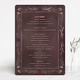 "Verdigris" - Foil-Pressed Menus in Rose by Susan Moyal - Front