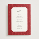 "Moiré" - Foil-Pressed Menus in Crimson by Studio Suku - Front