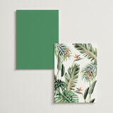 "Our Paradise" - Foil-Pressed Menus in Tropical by Elly - Back of Card Options