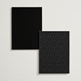 "Gold Trim" - Foil-Pressed Menus in Ivory by Hooray Creative - Back of Card Options