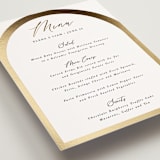 "Gold Trim" - Foil-Pressed Menus in Ivory by Hooray Creative - Detail
