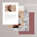 "Sketched Bouquet" - Foil-Pressed Menus in Petal by Phrosné Barwood - Back of Card Options