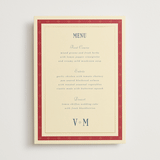"Woven" - Foil-Pressed Menus in Navy by Baumbirdy - Front