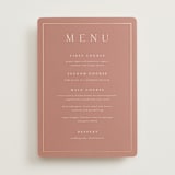 "Warm affection" - Foil-Pressed Menus in Dusty Rose by Stacey Meacham - Front