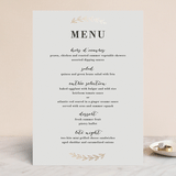 "Elegant Announcement" - Foil-Pressed Menus in Vanilla by Kelly Schmidt - Front