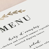 "Elegant Announcement" - Foil-Pressed Menus in Vanilla by Kelly Schmidt - Detail