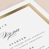 "Lasting love" - Foil-Pressed Menus in Gold by Stacey Meacham - Detail