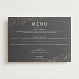 "Modern Glam" - Foil-Pressed Menus in Soft Black by Camille Robinson - Front