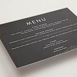 "Modern Glam" - Foil-Pressed Menus in Soft Black by Camille Robinson - Detail