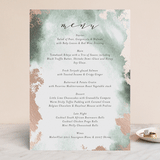 "Fancy Marble" - Foil-Pressed Menus in Moss by Phrosné Barwood - Front