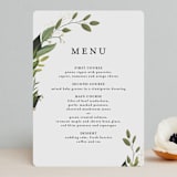 "Vines of Green" - Foil-Pressed Menus in Fern by Susan Moyal - Front