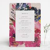 "Blooming Beauty" - Foil-Pressed Menus in Tan by Lori Wemple - Front