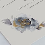 "Enchanted Blooms" - Foil-Pressed Menus in Midnight by Lori Wemple - Detail