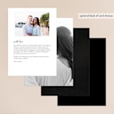 "the mill park" - Foil-Pressed Menus in Tuxedo by Phrosné Barwood - Back of Card Options