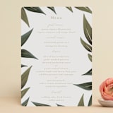 "Cascading Vine" - Foil-Pressed Menus in Ivory by Susan Moyal - Front