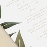 "Cascading Vine" - Foil-Pressed Menus in Ivory by Susan Moyal - Detail