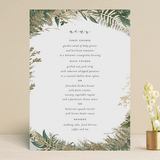 "Fresh Vines" - Foil-Pressed Menus in Fern by Susan Moyal - Front