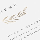 "Chic Wreath" - Foil-Pressed Menus in Classic by Kelly Schmidt - Detail