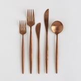 "LUNA FLATWARE // 5 PIECE SET IN BRUSHED ROSE GOLD" - Flatware Sets in pink by borrowed BLU