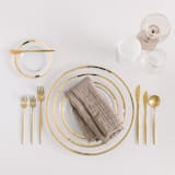 "LUNA FLATWARE // 5 PIECE SET IN BRUSHED GOLD" - Flatware Sets in gold by borrowed BLU