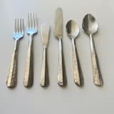 "FORGED FLATWARE // 6 PIECE SET IN SILVER" - Flatware Sets in white by borrowed BLU