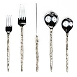 "Sand Drip Flatware Set- Brass + Stainless Steel" - Flatware Sets in brass by Shelton Metal