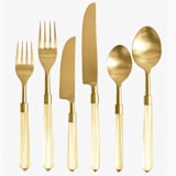 "PRISM FLATWARE // 6 PIECE SET IN YELLOW+GOLD" - Flatware Sets in yellow by borrowed BLU