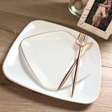 "Ultra Mod Cutlery Suite | Golden Pearl" - Flatware Sets in white by Prêt-à-PartyNY