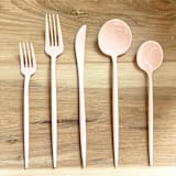 "Ultra Mod Cutlery Suite | Champagne Blush" - Flatware Sets in pink by Prêt-à-PartyNY