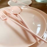 "Ultra Mod Cutlery Suite | Champagne Blush" - Flatware Sets in pink by Prêt-à-PartyNY