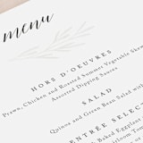 "Gilded Leaves" - Gloss-Press® Menus in Classic White by Kelly Schmidt - Detail