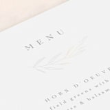 "Chic Wreath" - Gloss-Press® Menus in Cloud by Kelly Schmidt - Detail
