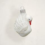 "White Swan Glass Ornament by Glass By Iness" - Ornaments in Cream by Minted - Front