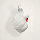 "White Swan Glass Ornament by Glass By Iness" - Ornaments in Cream by Minted - Dimensions