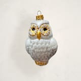 "Silver Owl Glass Ornament by Glass By Iness" - Ornaments in Silver by Minted - Front