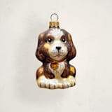"Dog with Collar Glass Ornament by Glass By Iness" - Ornaments in Chocolate by Minted - Front