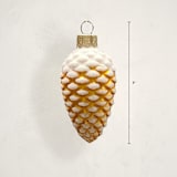 "Gold Pinecone Glass Ornament by Glass By Iness" - Ornaments in Frosted by Minted - Dimensions