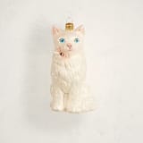 "Fluffy Cat Glass Ornament by Whitehurst" - Ornaments in Pearl by Minted - Front