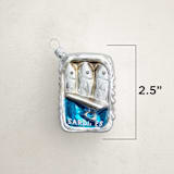 "Tinned Sardines" - Ornaments in Silver by Minted - Dimensions