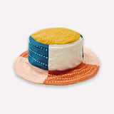 "Checkered Baby Bucket Hat - 6-12 Months" - Hats in yellow by Anchal