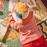 "Checkered Baby Bucket Hat - 6-12 Months" - Hats in yellow by Anchal