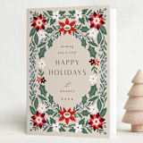 "Applique Floral" - Minted x The Met Holiday Cards in Buttercream by Alethea and Ruth - Folded Card