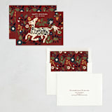 "Silk Animal Carpet" - Minted x The Met Holiday Cards in Berry by Angel Walker - Assembled