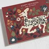 "Silk Animal Carpet" - Minted x The Met Holiday Cards in Berry by Angel Walker - Detail