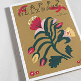 "Winter Flower" - Minted x The Met Holiday Cards in Golden by Elliot Stokes - Detail