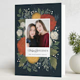 "Holiday Bouquet" - Minted x The Met Holiday Cards in Navy by Paper Raven Co. - Folded Card